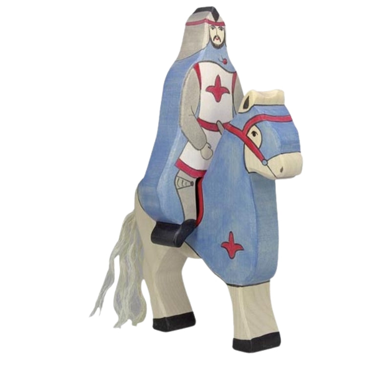 Rijdende ridder blauw (zonder paard) 15 cm - Holztiger