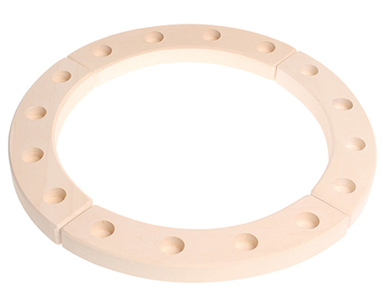Grimm's - Houten Verjaardagsring Jaarring 16 gaten Wit - 30cm
