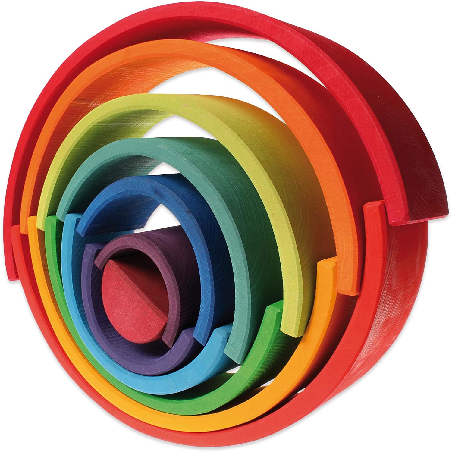 Grimm's - Houten Regenboog Stapelaar Groot (12-delig) 38cm