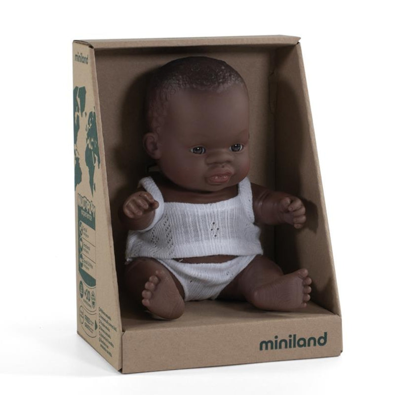 Pop Afrikaans meisje (baby, 21 cm) - Miniland