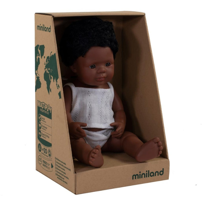 Pop Afro-Amerikaanse jongen (38 cm) - Miniland