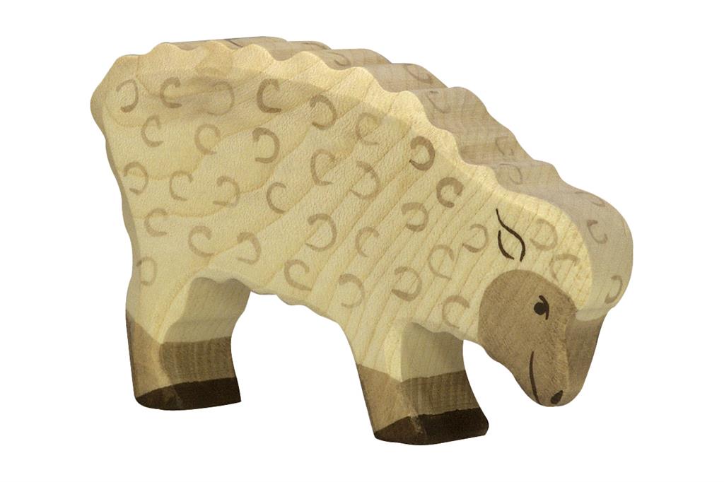 Holztiger - Houten Dieren - Schaap grazend - 11 cm