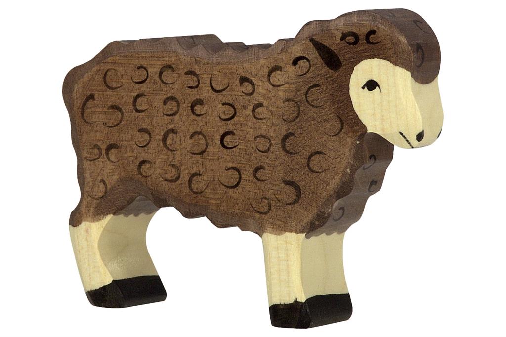 Holztiger - Houten Dieren - Bruin schaap - 10 cm