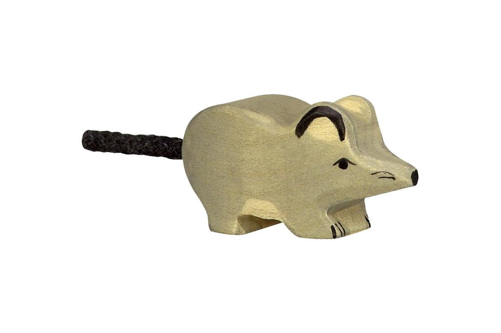 Holztiger - Houten Dieren - Grjize Muis 6 cm