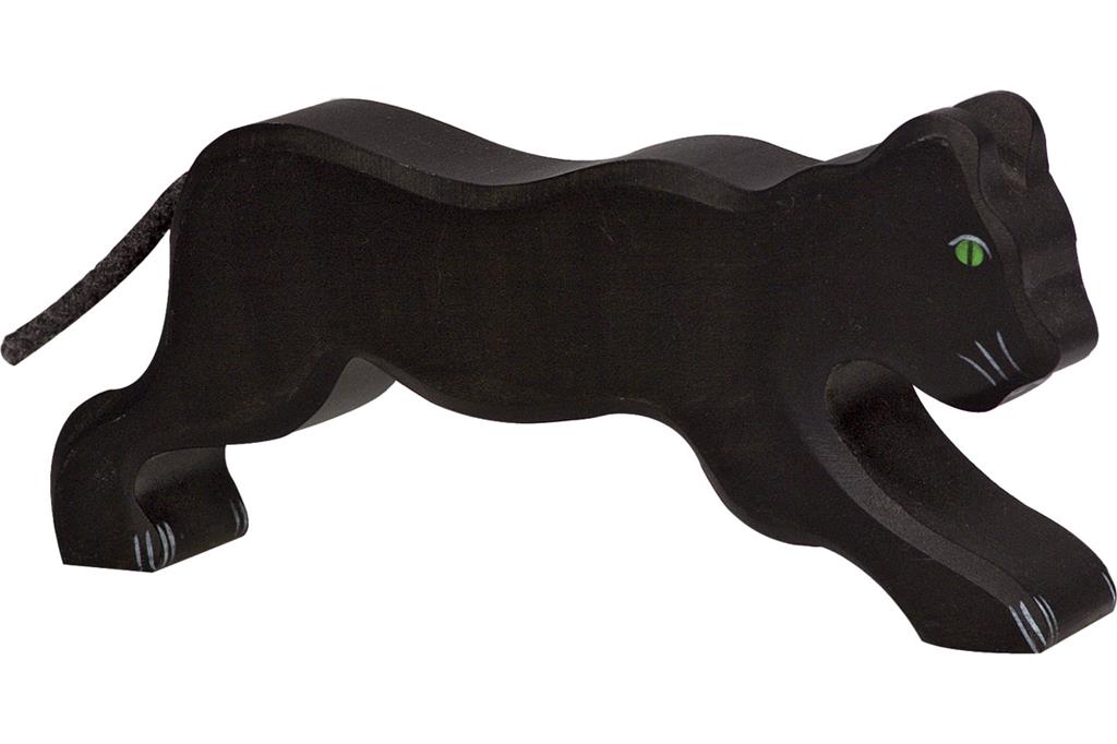 Holztiger - Houten Dieren - Zwarte Panter 16 cm