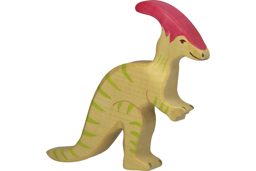 Holztiger - Houten Dieren - Dinosaurus Parasaurolophus - 12 cm