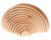 Grimm's - Houten Regenboog Naturel Stapelaar Groot (12-delig) 36 cm