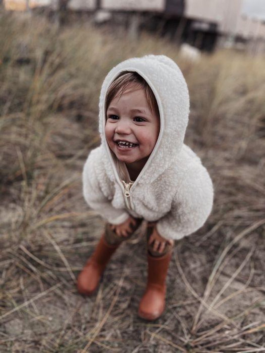 Alwero - Jas Vestje Mody Naturel teddy pluche - 100% wol