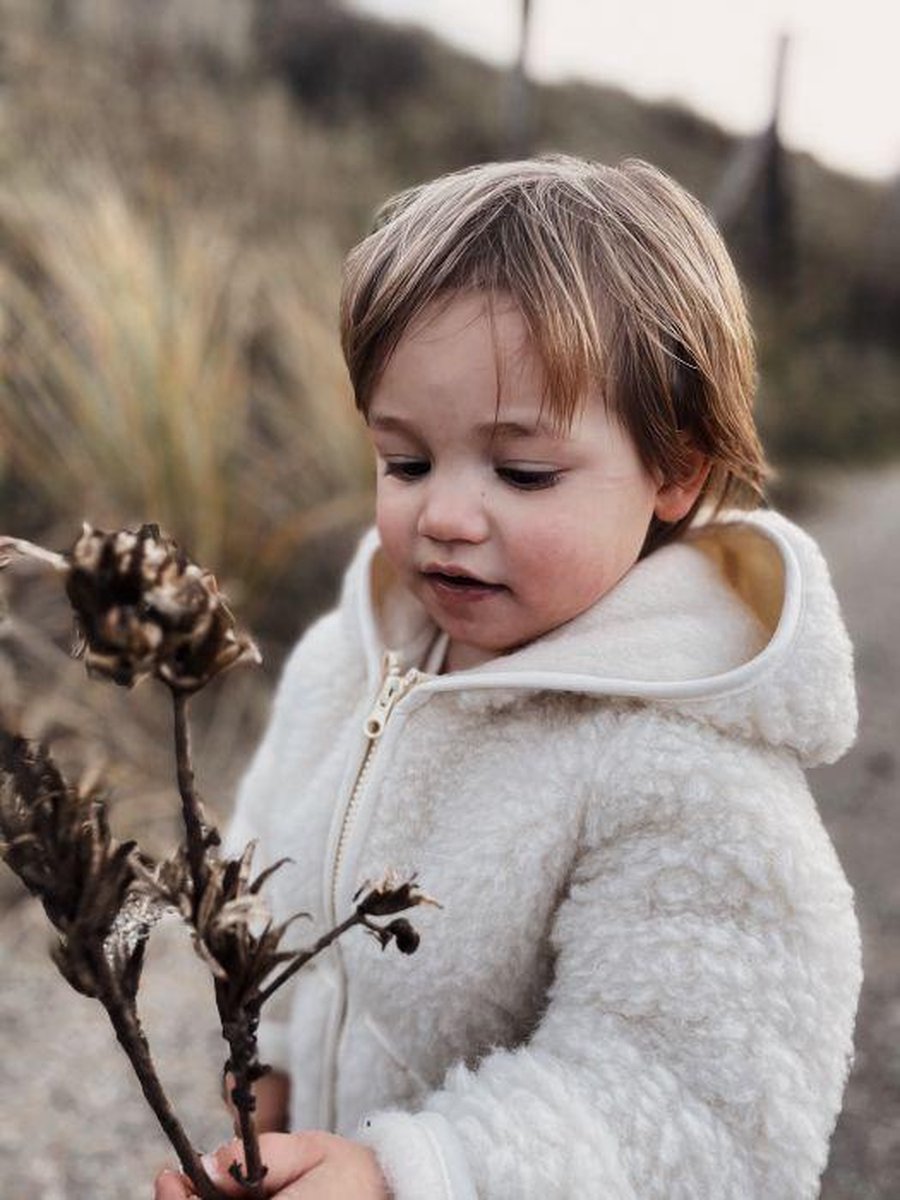 Alwero - Jas Vestje Mody Naturel teddy pluche - 100% wol