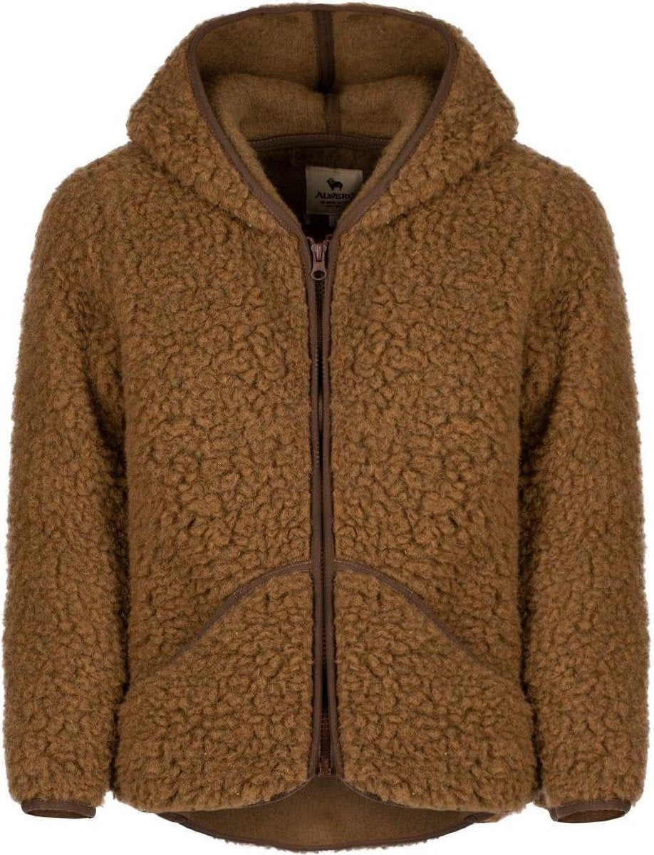 Alwero - Jas Vestje Mody Camello teddy pluche - 100% wol