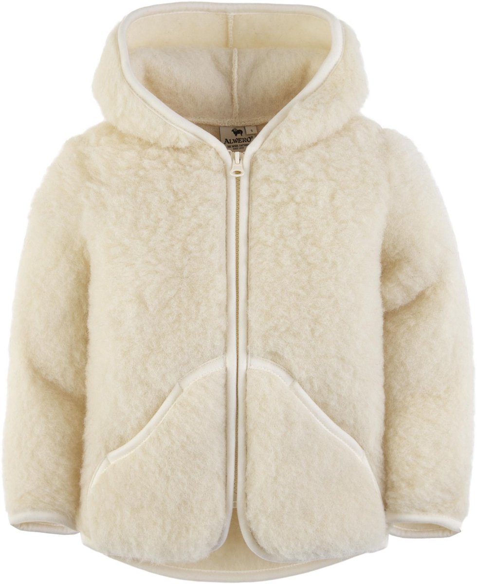 Alwero - Jas Vestje Mody Naturel teddy pluche - 100% wol
