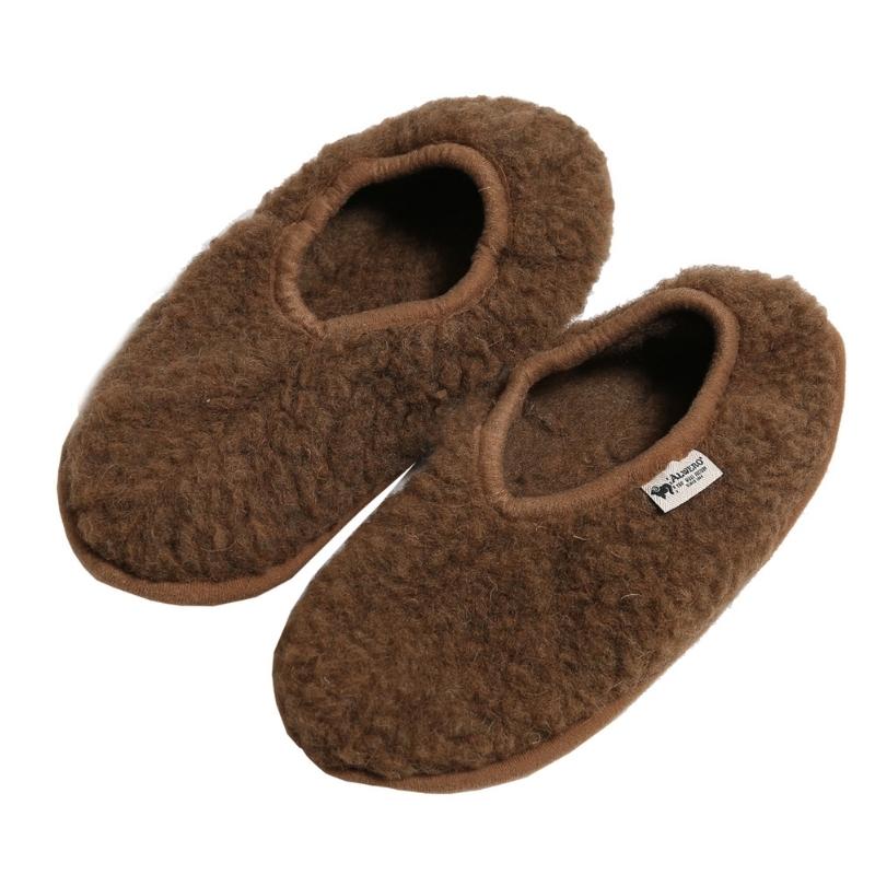 Alwero - Ballerina Sloffen 100% wol (maat 35-44) Eco Bark