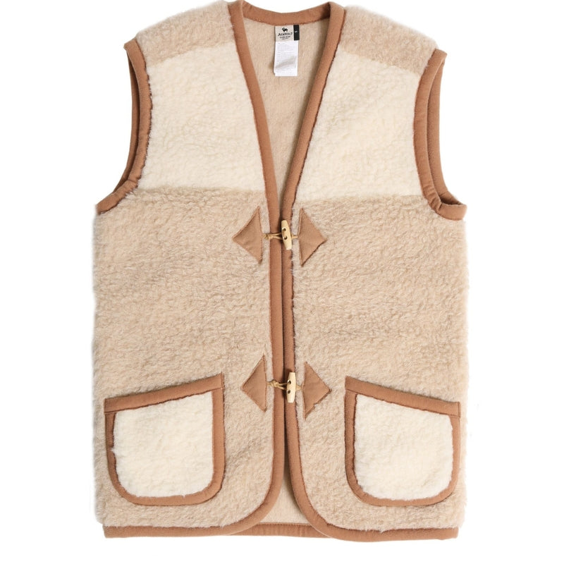 Alwero Adult - Bodywarmer Alpen Duo Beige - 100% wol