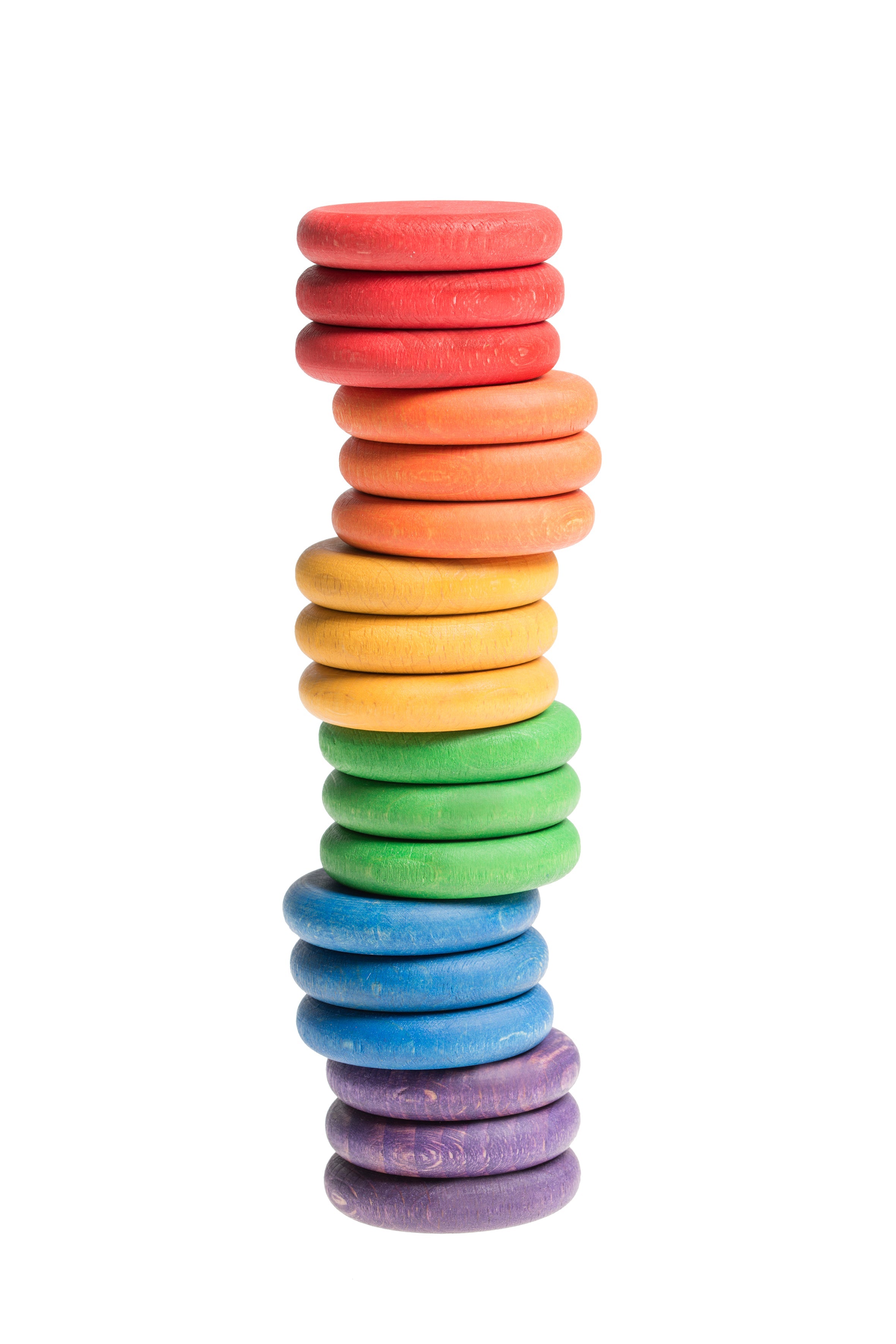 Grapat - 18 houten munten in 6 kleuren regenboog - Grapat