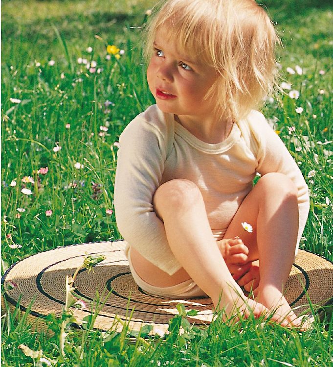 Engel Natur - 100% wol lange mouw romper - Naturel