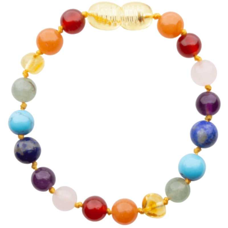 Barnsteen newborn armbandje - Honey-Mixed (12 cm)