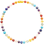 Barnsteen ketting volwassenen -  Honey-Mixed (45 cm)