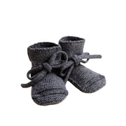 Hvid - slofjes - 100% merinowol - Charcoal