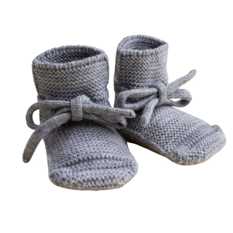 Hvid - Slofjes - 100% merinowol - Grey Melange