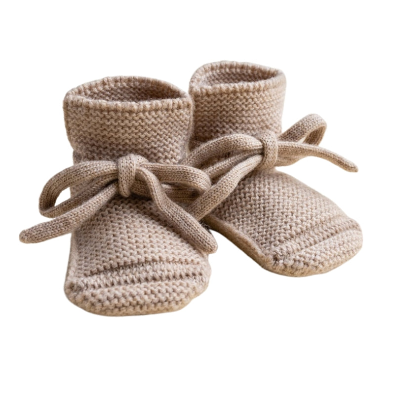 Hvid - Slofjes - 100% merinowol - Sand