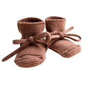 Hvid - Slofjes - 100% merinowol - Terracotta