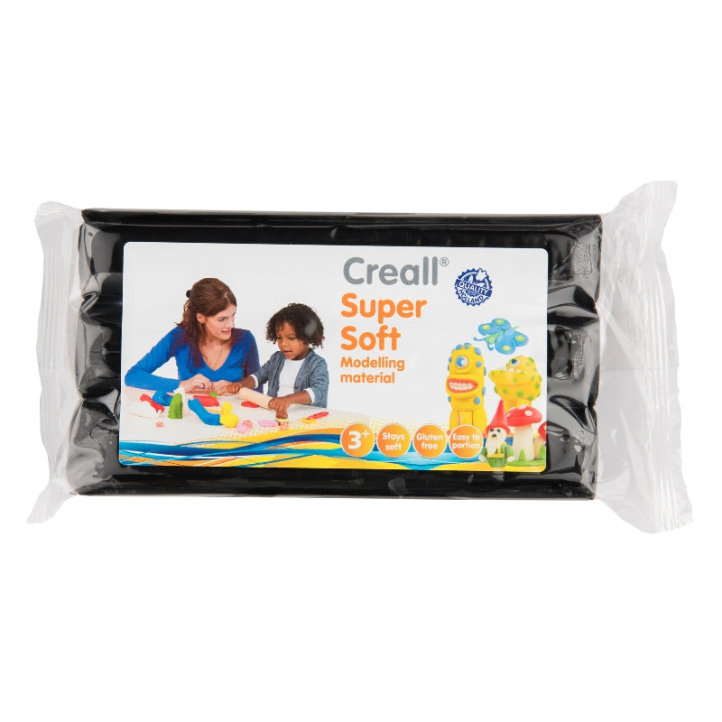 Creall - Supersoft klei blok (zwart, 500 gram)