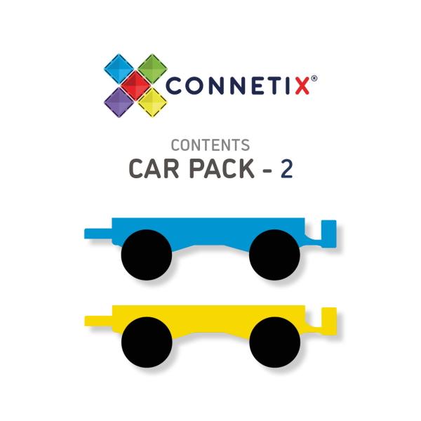 Connetix - 2 auto's of treinen - magnetisch constructiespeelgoed