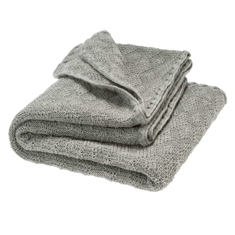 Disana - wollen (wikkel)deken 80x100cm gebreid Grijs