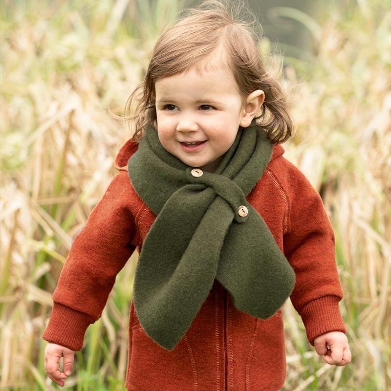 Engel Natur - sjaal 100% wol fleece - bosgroen