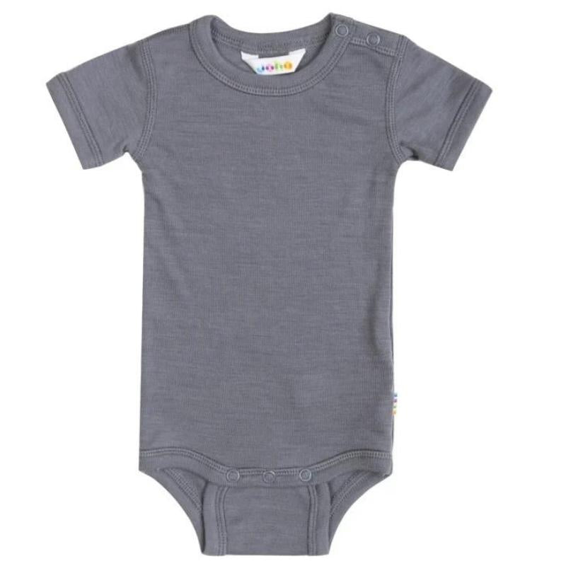 Joha - Wol-zijde romper met korte mouwen - grijs