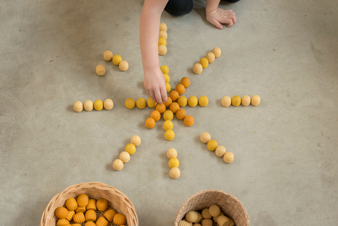 Grapat - Mandala bijenkorfjes (geel) 36st - Grapat