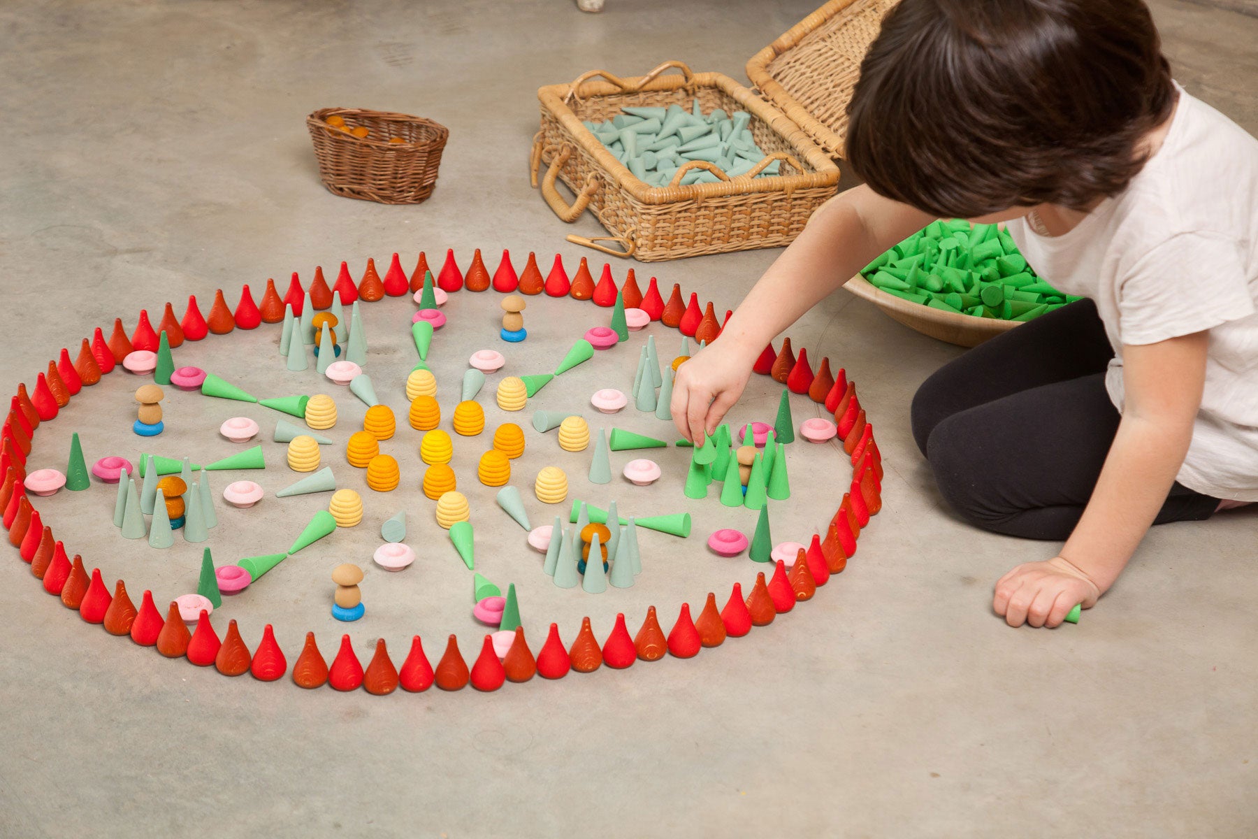 Grapat - Mandala kegeltjes (groen) 36st - Grapat