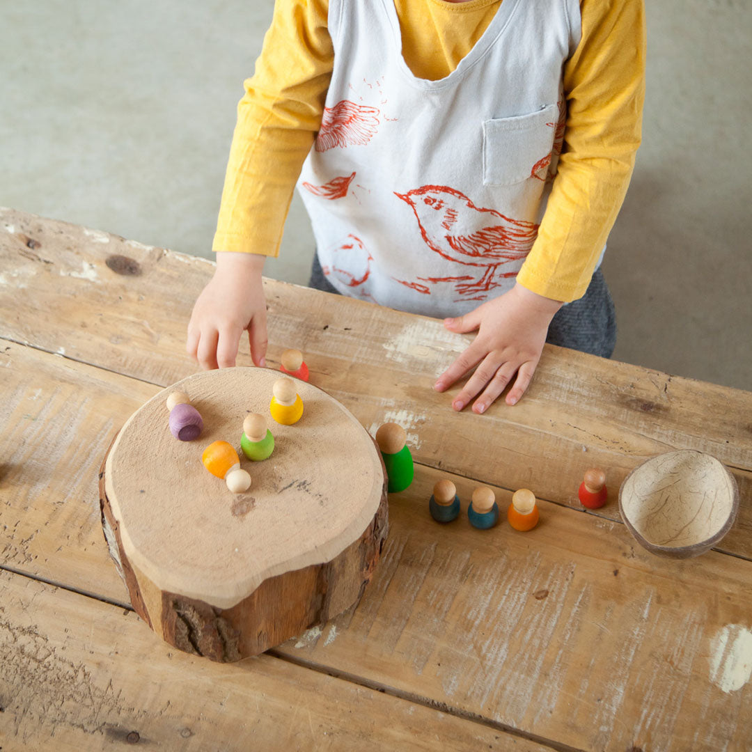 Grapat - Houten baby nins® 6-delig in kokosnoot schaal - Grapat