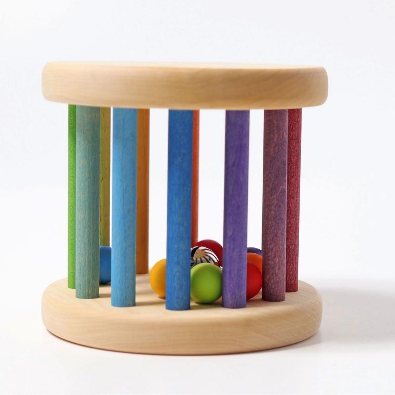 Grimm's - Houten Regenboog Rammelaar Groot 15cm