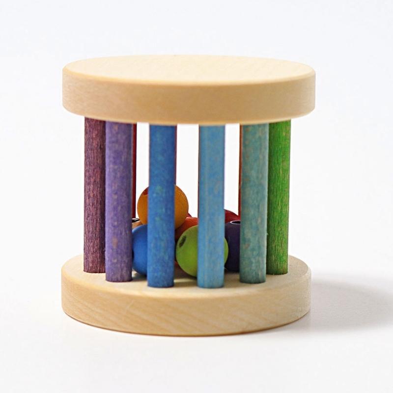 Grimm's - Houten Regenboog Rammelaar Klein 6cm