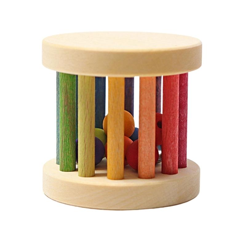 Grimm's - Houten Regenboog Rammelaar Klein 6cm