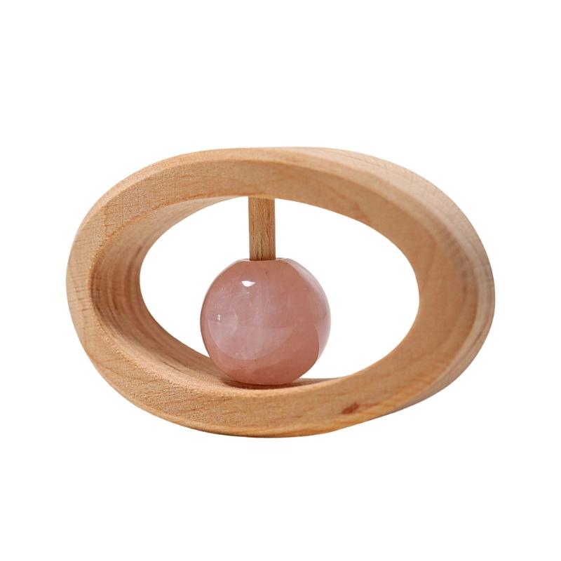 Grimm's - Houten Rammelaar Rozenkwarts