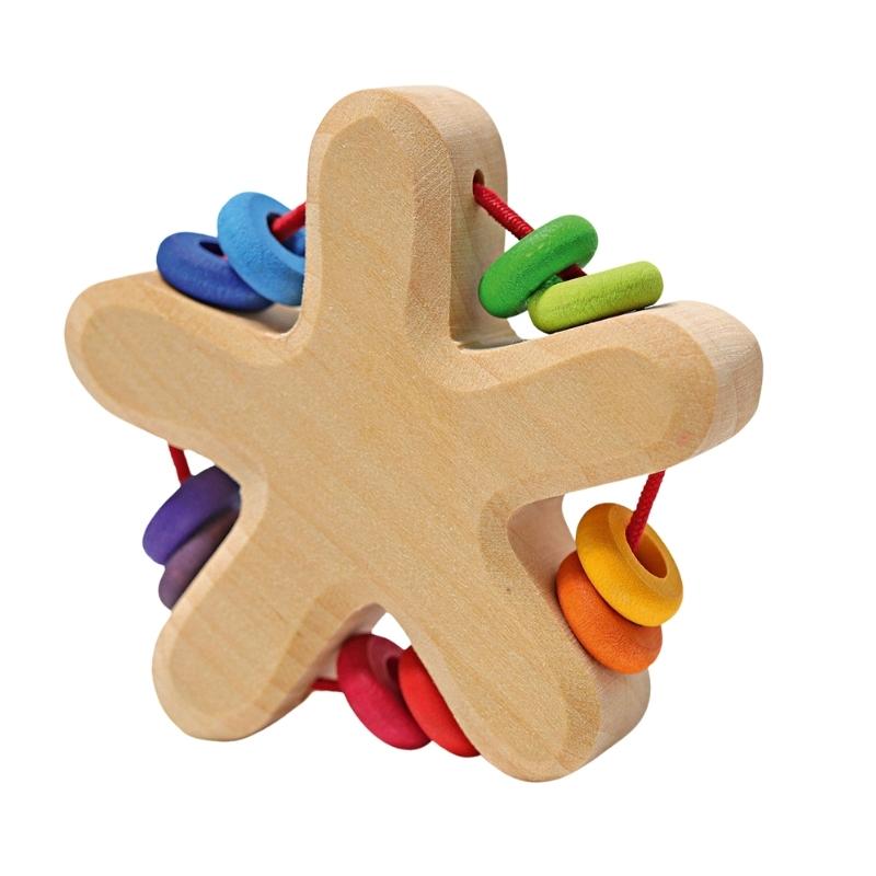 Grimm's - Houten Rammelaar Regenboog Ster