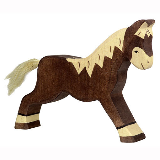 Holztiger - Houten Dieren - Paard donkerbruin 16 cm