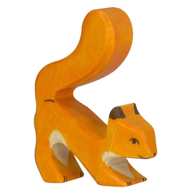 Holztiger - Houten Dieren - Eekhoorn staart omhoog 6 cm