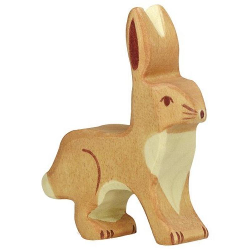 Holztiger - Houten Dieren - Haas rechtopstaande oren 7,5 cm