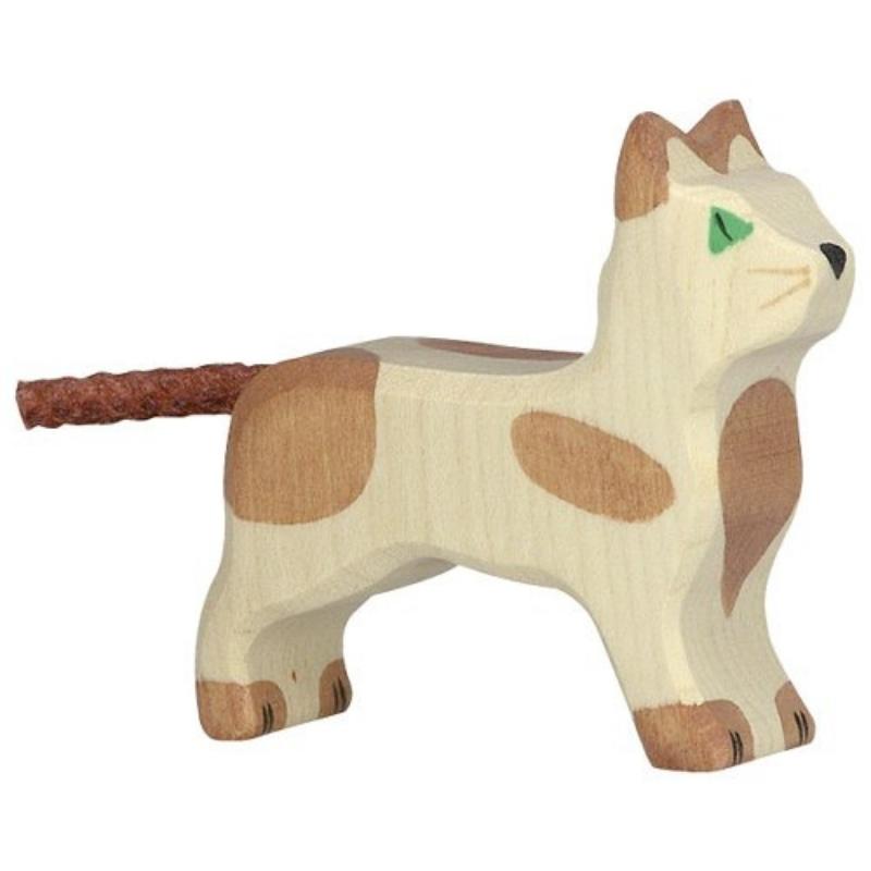 Holztiger - Houten Dieren - Poes staand klein 6 cm