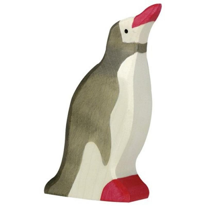 Holztiger - Houten Dieren - Pinguïn hoofd omhoog 5 cm