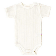 Joha - Wol-zijde romper met korte mouwen - naturel