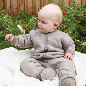 Joha - 100% wolfleece warme Jumpsuit Overall onesie - Sesame