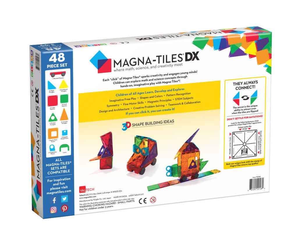Magna Tiles - 48 stuks Deluxe Clear Colors - Constructiespeelgoed