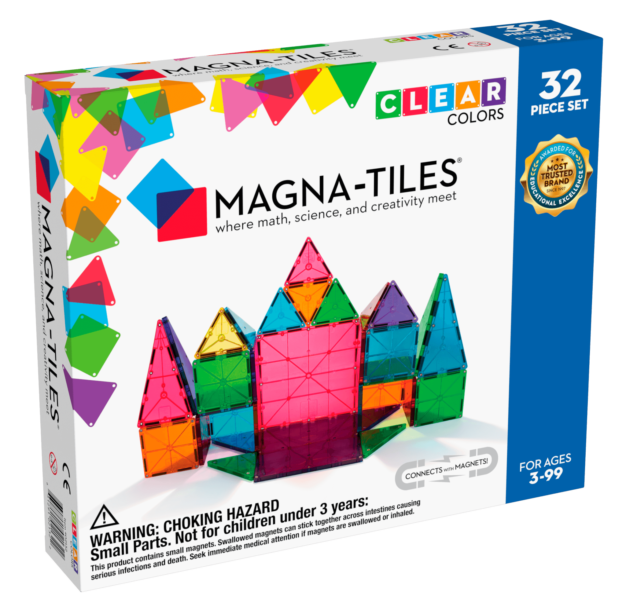 Magna Tiles - 32 stuks Clear Colors - Constructiespeelgoed