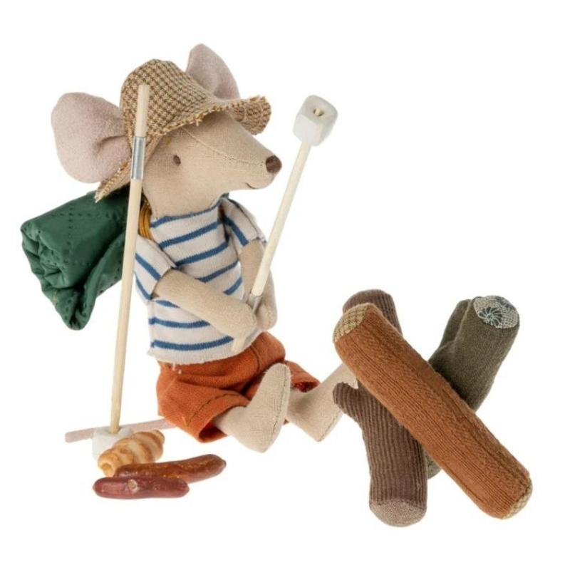 Maileg - kampvuur set met worstjes voor in poppenhuis (21 cm)