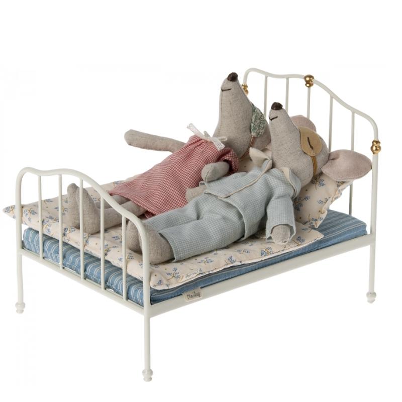 Maileg - Vintage bed gebroken wit 13,5x14 cm