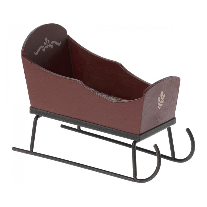 Maileg - slee muis rood (9 x 12 cm)